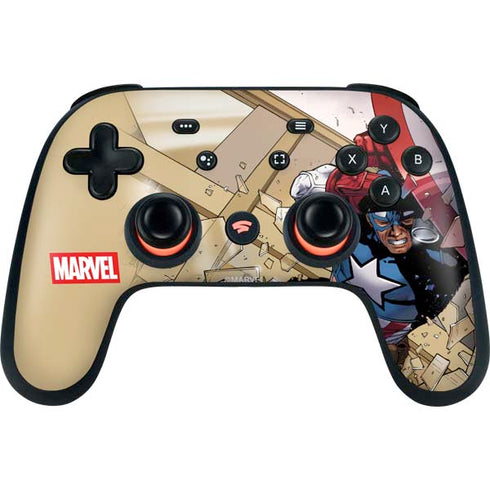 Marvel Captain America Epic Shield Break Google Stadia Controller Skin